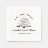 "A New Chapter" Vrijgezellenfeest Book Lover Elega Servet (Voorkant)