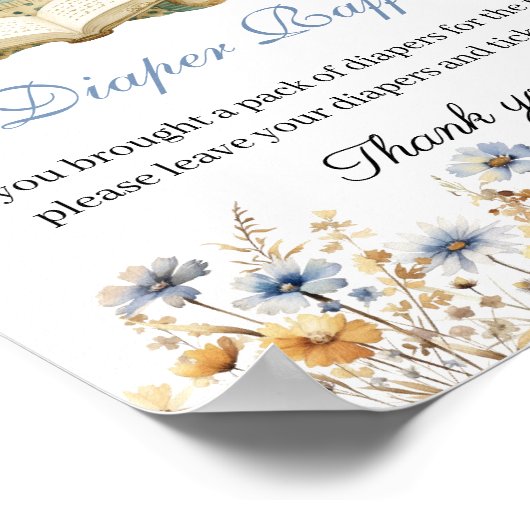 A New chapter will soon Begin Books Diaper Raffle Poster (Hoek)