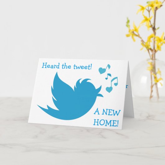 *A NEW HOME* TWEET-BEST TWEET GEFELICITEERD KAART (Gele Bloem)