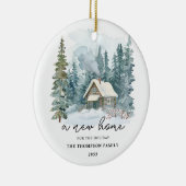 A New Home Winter Handwriting Calligraphy Moving Keramisch Ornament (Rechts)