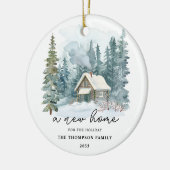 A New Home Winter Handwriting Calligraphy Moving Keramisch Ornament (Links)