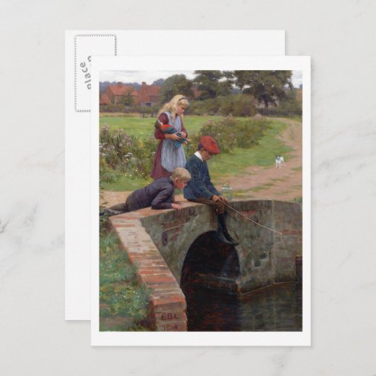 A Nibble, 1914 (olie op het paneel) Briefkaart (Voorkant / Achterkant)