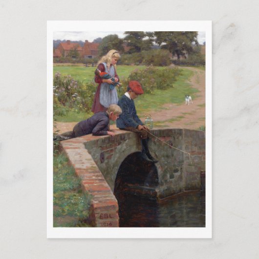 A Nibble, 1914 (olie op het paneel) Briefkaart (Voorkant)