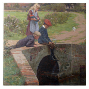 A Nibble, 1914 (olie op het paneel) Tegeltje