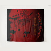 A Night of Fright Spooky Halloween Party Achtergro Wandkleed (Voorkant (horizontaal))