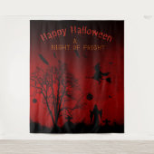 A Night of Fright Spooky Halloween Party Achtergro Wandkleed (Voorkant)
