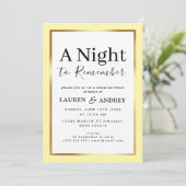 A Night to Remember Rehearsal Dinner Invitation Kaart (Staand voorkant)