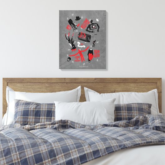 A Nightmare on Elm Street | Freddy Krueger Talk Canvas Afdruk (Insitu (Slaapkamer))