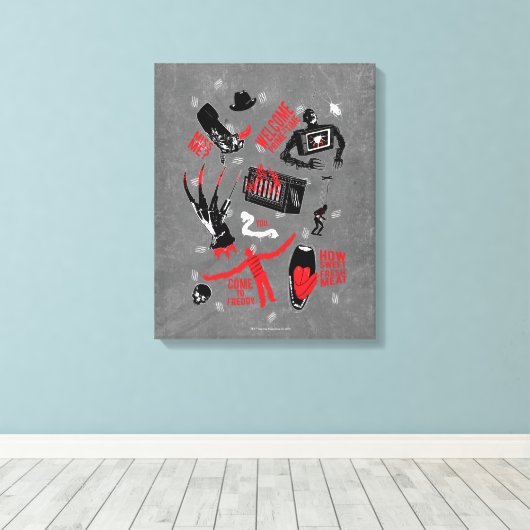 A Nightmare on Elm Street | Freddy Krueger Talk Canvas Afdruk (Insitu (Houten vloer))