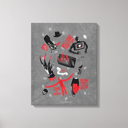 A Nightmare on Elm Street | Freddy Krueger Talk Canvas Afdruk (Voorkant)