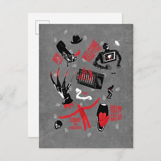 A Nightmare on Elm Street Freddy Krueger Talk Feestdagenkaart (Voorkant / Achterkant)