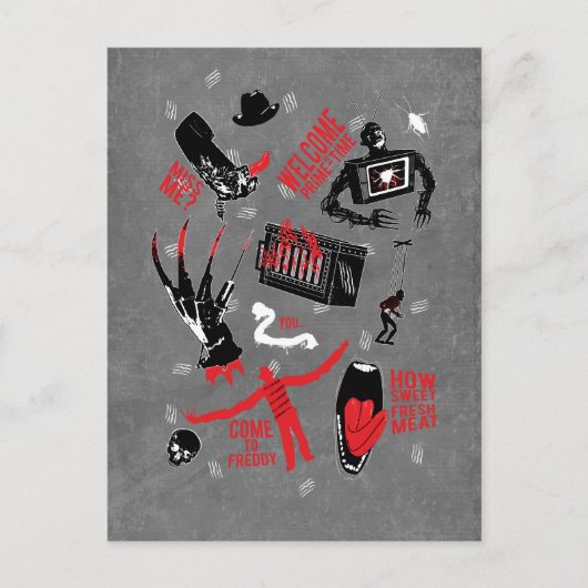 A Nightmare on Elm Street Freddy Krueger Talk Feestdagenkaart (Voorkant)