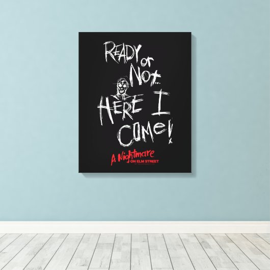 A Nightmare on Elm Street | Hier kom ik Canvas Afdruk (Insitu (Houten vloer))