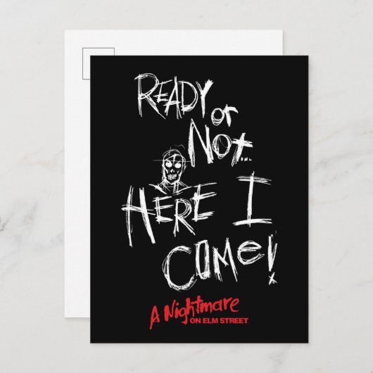 A Nightmare on Elm Street | Hier kom ik Feestdagenkaart (Voorkant / Achterkant)