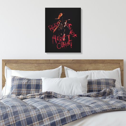 A Nightmare on Elm Street | Klaar of niet Canvas Afdruk (Insitu (Slaapkamer))
