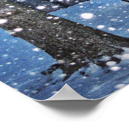 A Nighttime Walk Through Winter Snow Poster (Hoek)