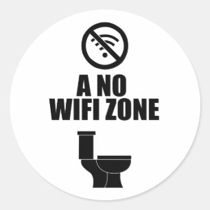 A no wifi free zone ronde sticker