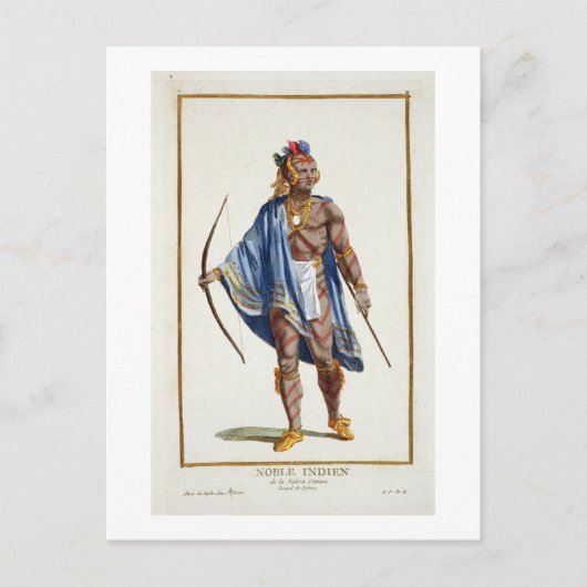 A Noble Indian from the Ottawa Nation, 1780 (colou Briefkaart (Voorkant)