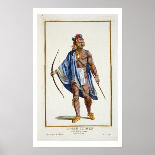 A Noble Indian from the Ottawa Nation, 1780 (colou Poster (Voorkant)