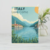 A Nostalgic Classic Travel Poster – Italy Lake Com Kaart (Staand voorkant)
