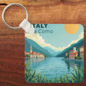 A Nostalgic Classic Travel Poster – Italy Lake Com Sleutelhanger (Voorkant)