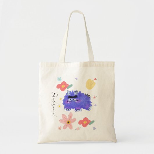 A Not-So-Scary Monster in a Flower Patch Tote Bag (Voorkant)