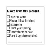 A Note From Teacher Template Zelfinktende Stempel (Design)