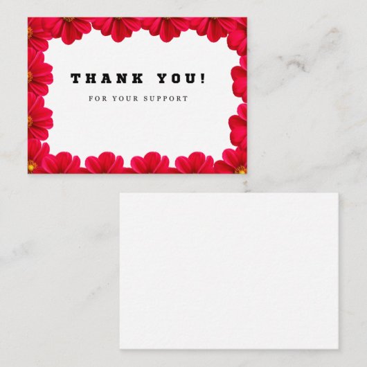 A Note of Thanks Informatiekaartje (Voorkant / Achterkant)