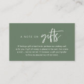 A note on gifts, Honeymoon Wish Fund Cash Informatiekaartje (Voorkant)