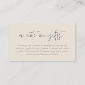 A note on gifts, Honeymoon Wish Fund Cash Informatiekaartje (Voorkant)