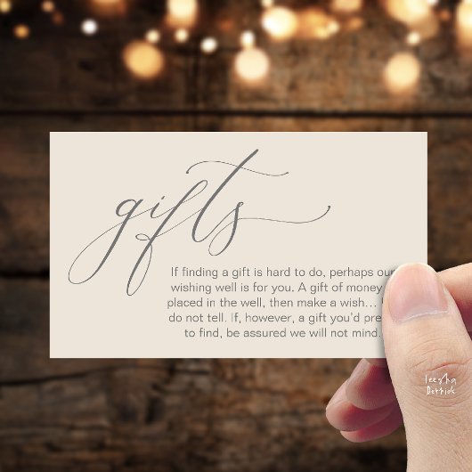 A Note On Gifts, Honeymoon Wish Wishing Well, Fund Informatiekaartje