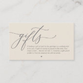 A note on gifts, Modern Romantic Wedding Informatiekaartje (Voorkant)