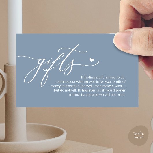 A note on gifts, Modern Romantic Wedding Informatiekaartje