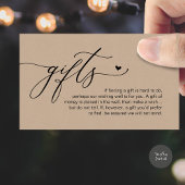 A note on gifts, Modern Romantic Wedding  Informatiekaartje