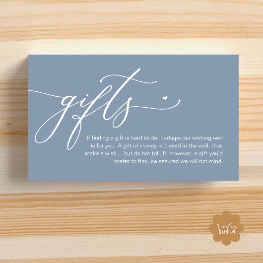 A note on gifts, Modern Romantic Wedding  Informatiekaartje