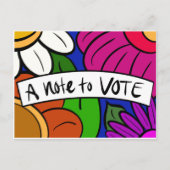 A Note to VOTE flowers Uitnodiging Briefkaart (Voorkant)