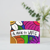 A Note to VOTE flowers Uitnodiging Briefkaart (Staand voorkant)