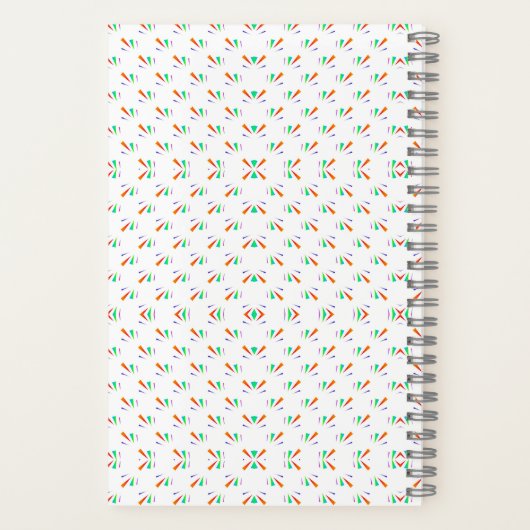 A notebook with a spiral binding features a white  notitieboek (Achterkant)