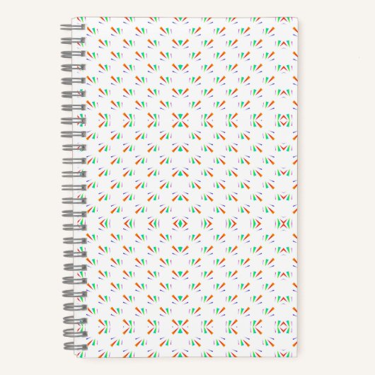 A notebook with a spiral binding features a white  notitieboek (Voorkant)