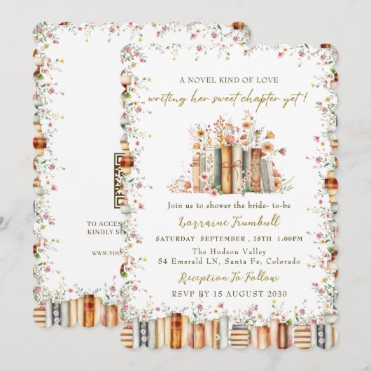 A Novel Kind of Love - Book Story Bridal Shower Kaart (Voorkant / Achterkant)