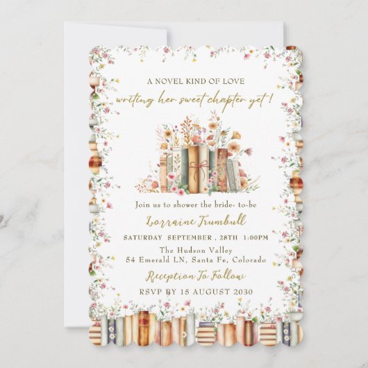 A Novel Kind of Love - Book Story Bridal Shower Kaart (Voorkant)