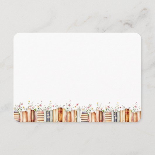 A Novel Kind of Love Floral Book Bridal Recipe Informatiekaartje (Achterkant)