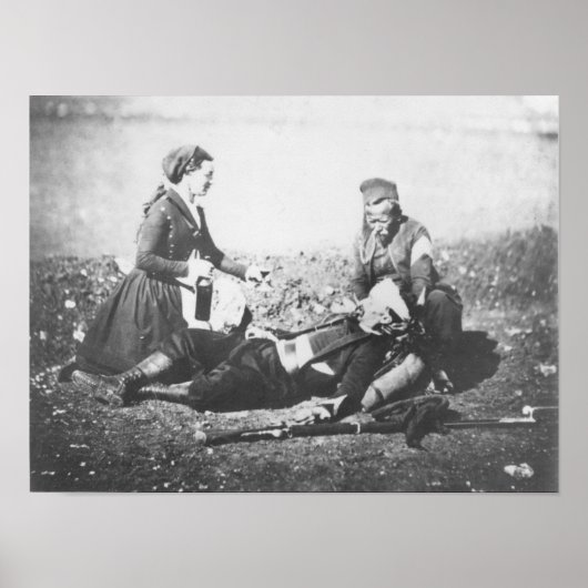 A Nurse Tending a Wounded Man Poster (Voorkant)