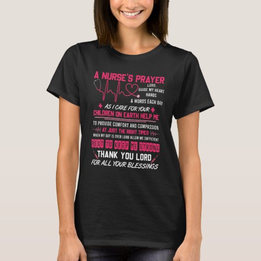 A Nurse's Prayer T Shirt, Cool Nurse T-shirt (Voorkant)