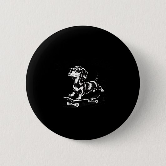 A Off Cause Kerfuffle Dachshund Skater Ronde Button 5,7 Cm (Voorkant)