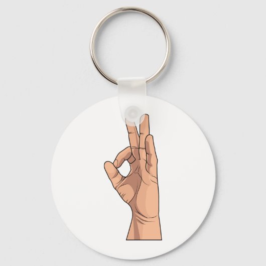 A OK ~ Handgebaar en gebaren a-ok Sleutelhanger (Voorkant)
