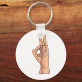 A OK ~ Handgebaar en gebaren a-ok Sleutelhanger (Voorkant)