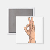 A OK ~ Handteken en gebaren a-ok Magneet (Voorkant / Achterkant)