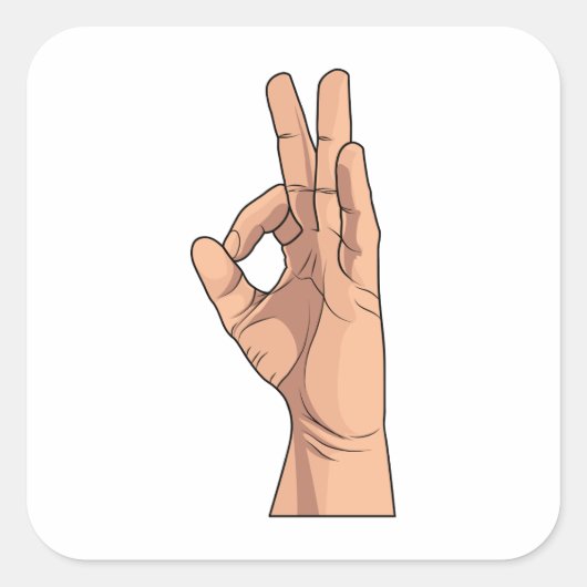 A OK ~ Handteken en gebaren a-ok Vierkante Sticker (Voorkant)