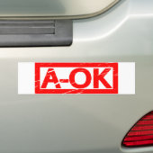 A-OK Stempel Bumpersticker (Op auto)